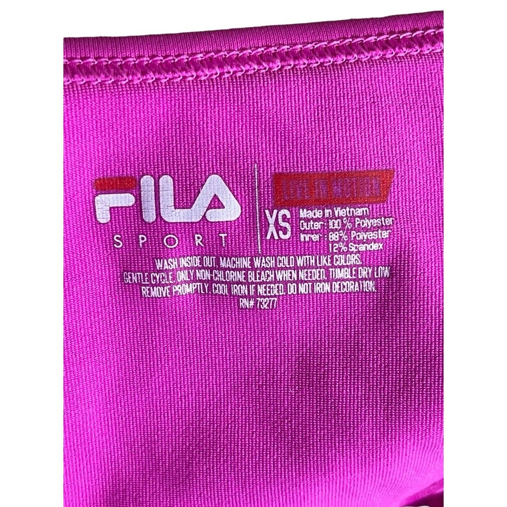 Fila Sport Tank Top Women's Size XS Pink Built-in Bra Polyester Stretch Pullover - Picture 7 of 11